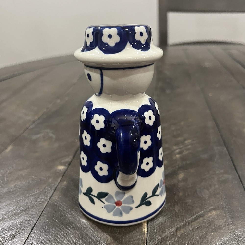 Handmade Boleslawiec Poland G. Frankow Pepper Shaker Floral Handles‎ 5 1/2" Tall - Picture 4 of 7